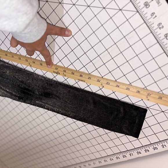 Spanx Velvet Leggings Black Gold Metallic Shine Shimmer High Rise Stretch 20188R - Picture 8 of 13